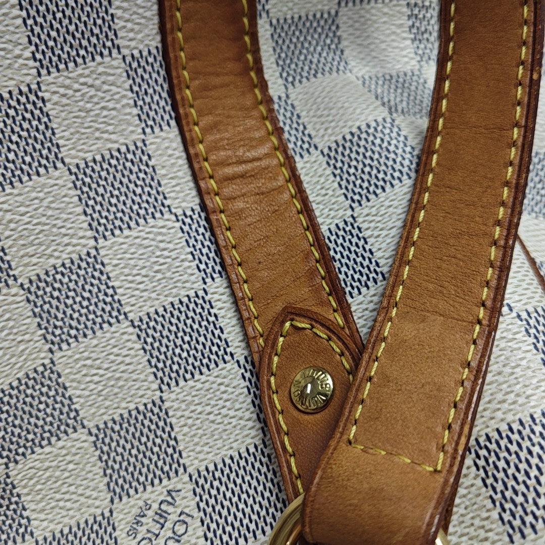 STRESA Damier Azur Coated Canvas White