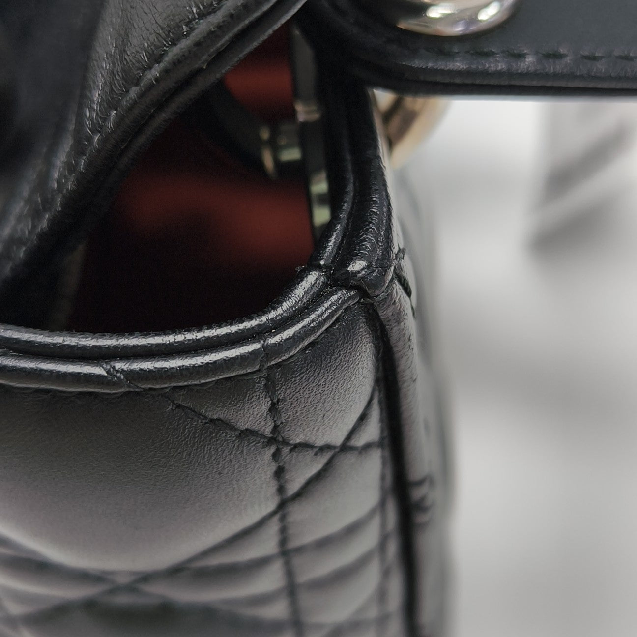 Lady Dior Mini Cannage Lambskin Black