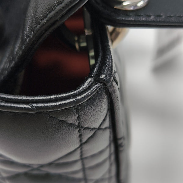 Lady Dior Mini Cannage Lambskin Black