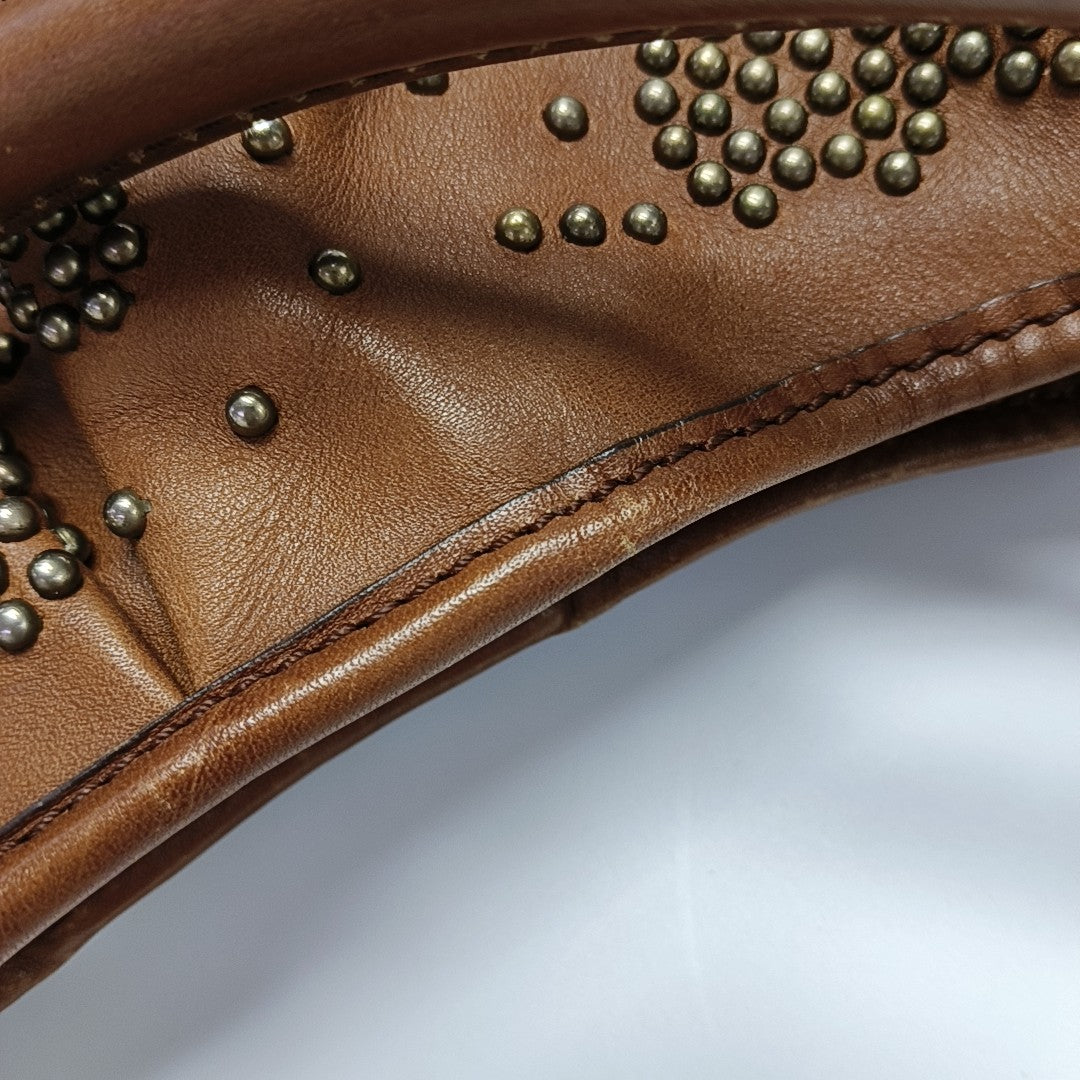 Calfskin Top Handle Bag Brown