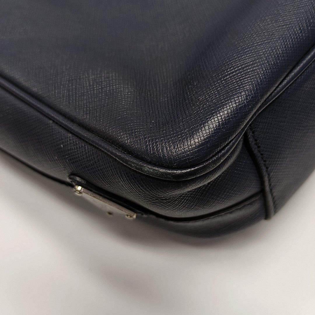 Saffiano Calfskin Top Handle Bag Blue