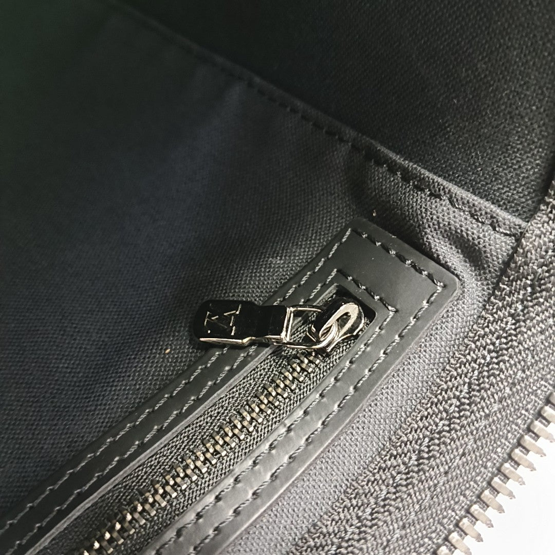 KEEPALL 55 Monogram Coated Canvas Black