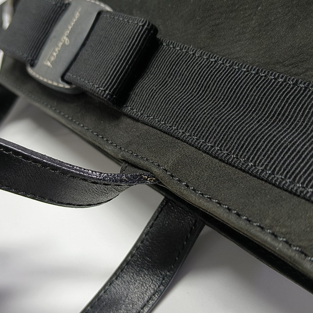 Suede Top Handle Bag Black