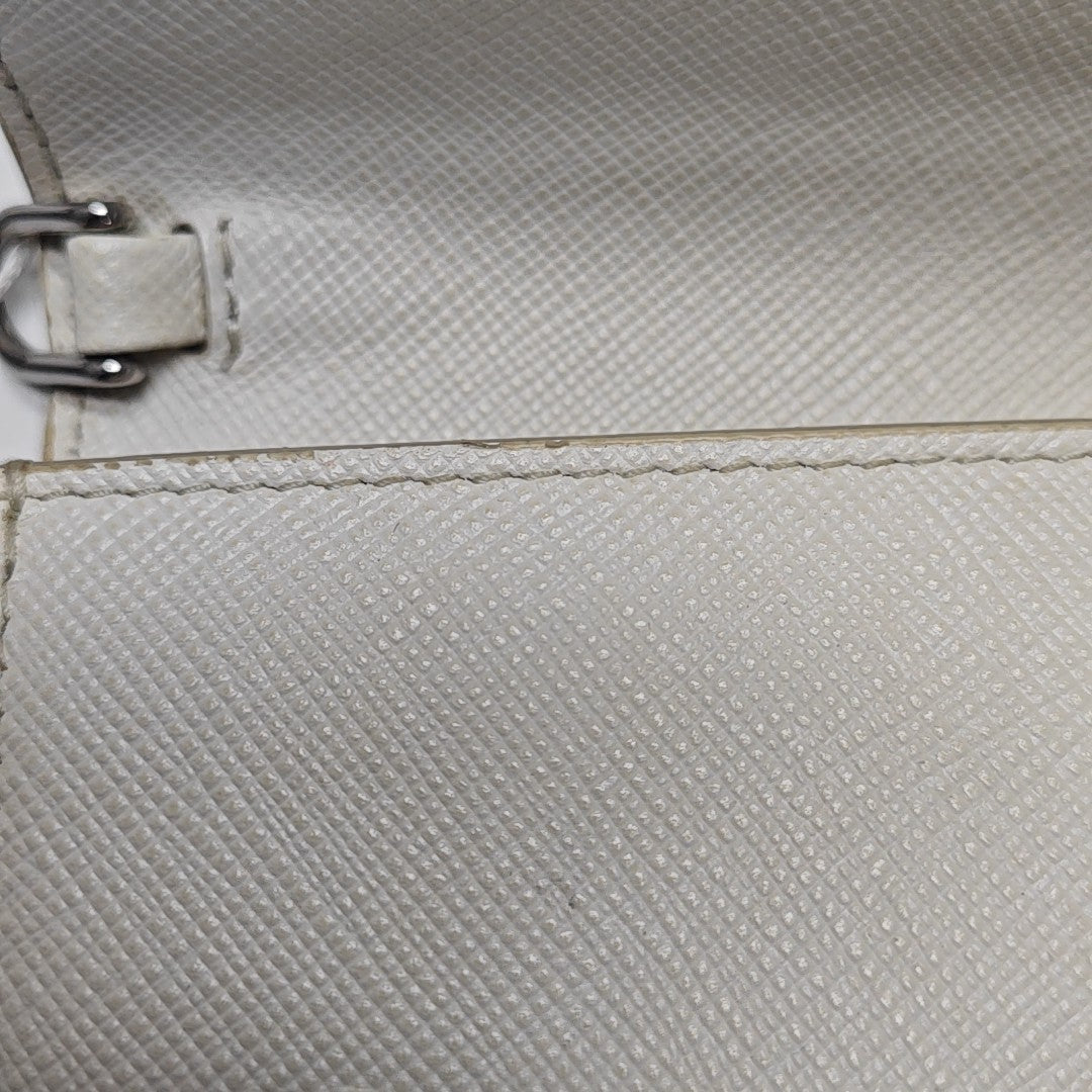 Saffiano Calfskin Shoulder Bag White