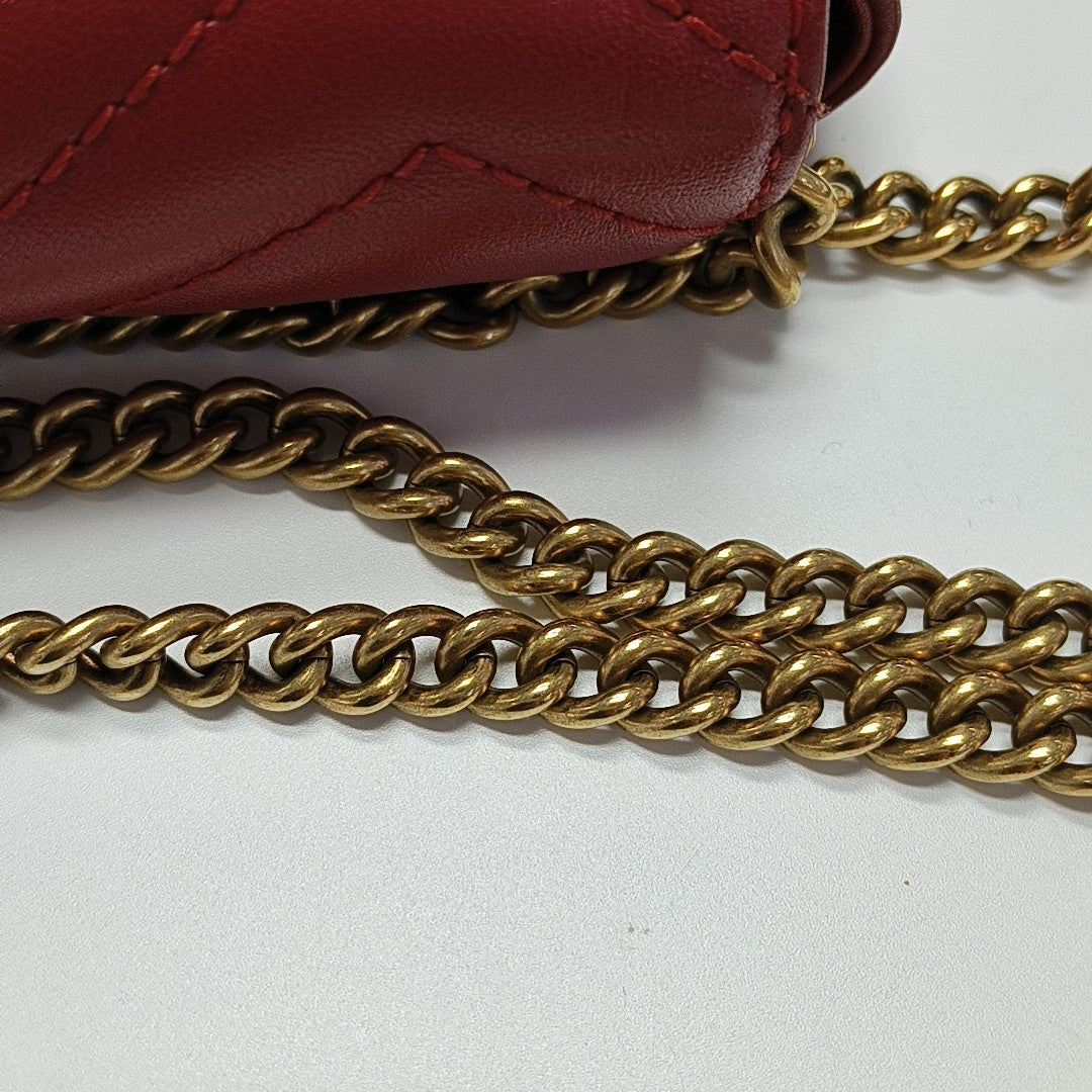 GG Marmont Mini Quilted Calfskin Red