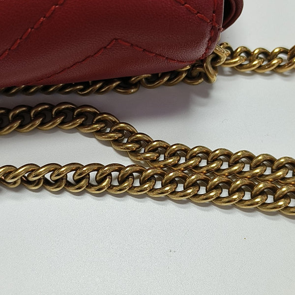 GG Marmont Mini Quilted Calfskin Red