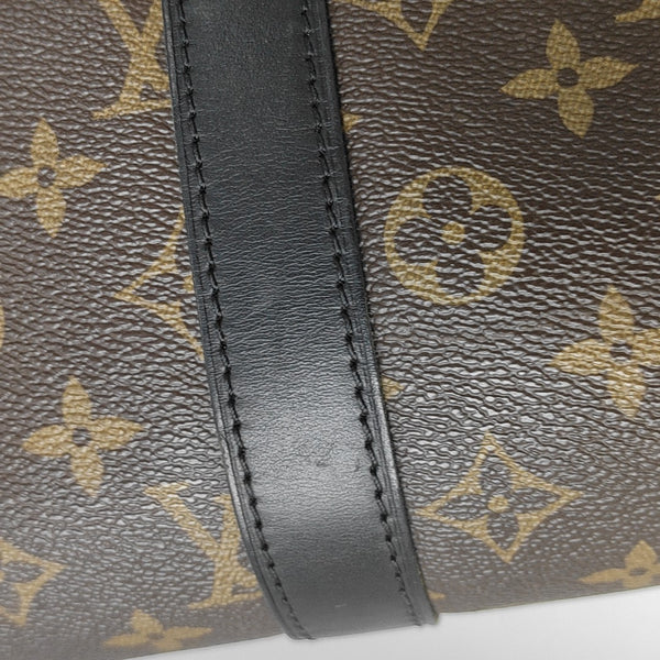 KEEPALL 55 Monogram Coated Canvas Brown