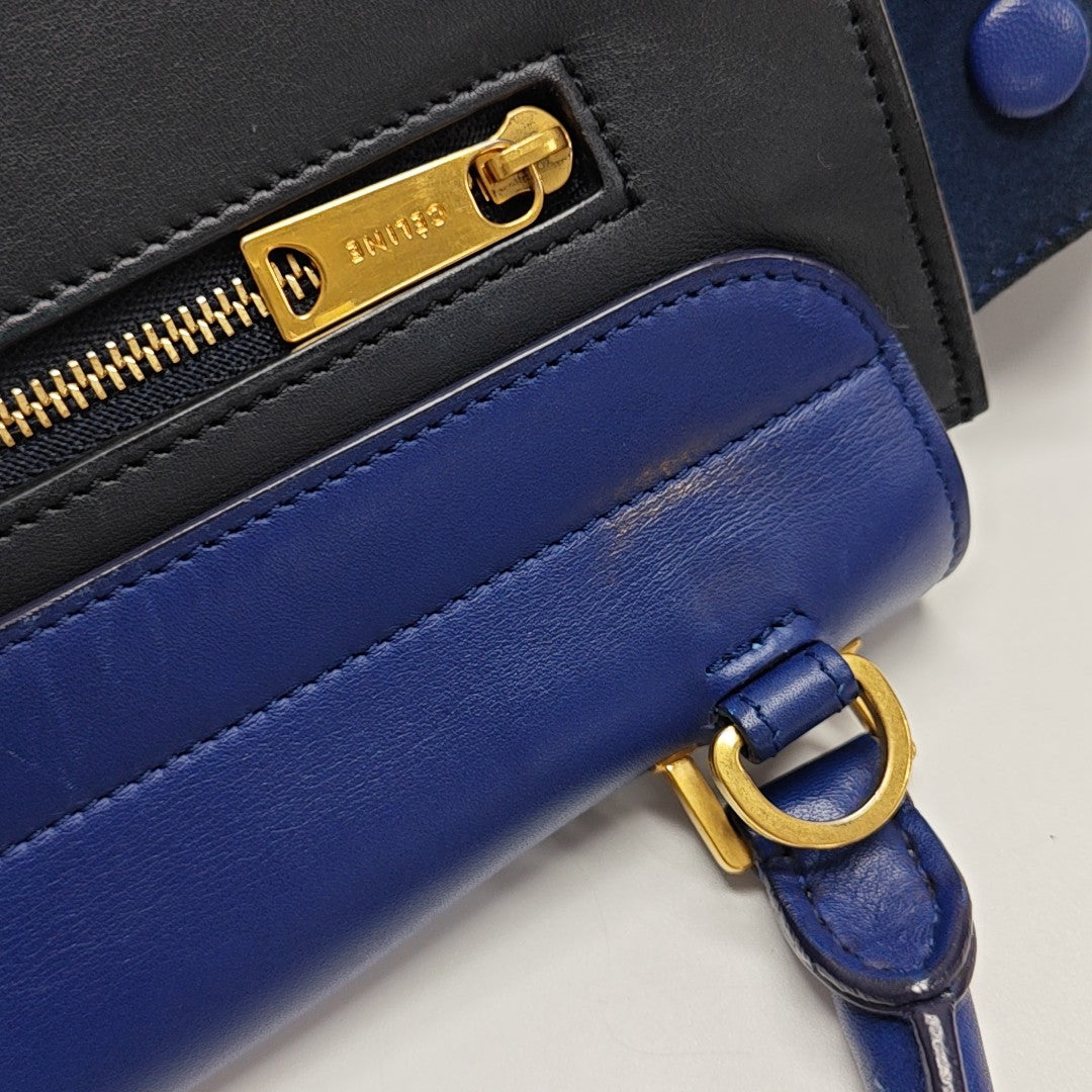 TRAPEZE Medium Calfskin Blue