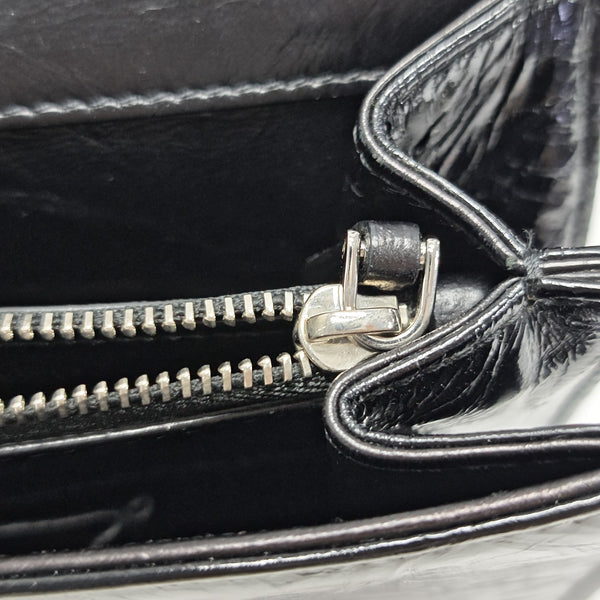Cannage Calfskin Shoulder Bag Black