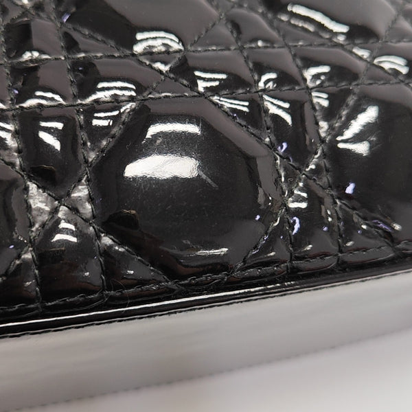 Lady Dior Medium Cannage Patent Leather Black