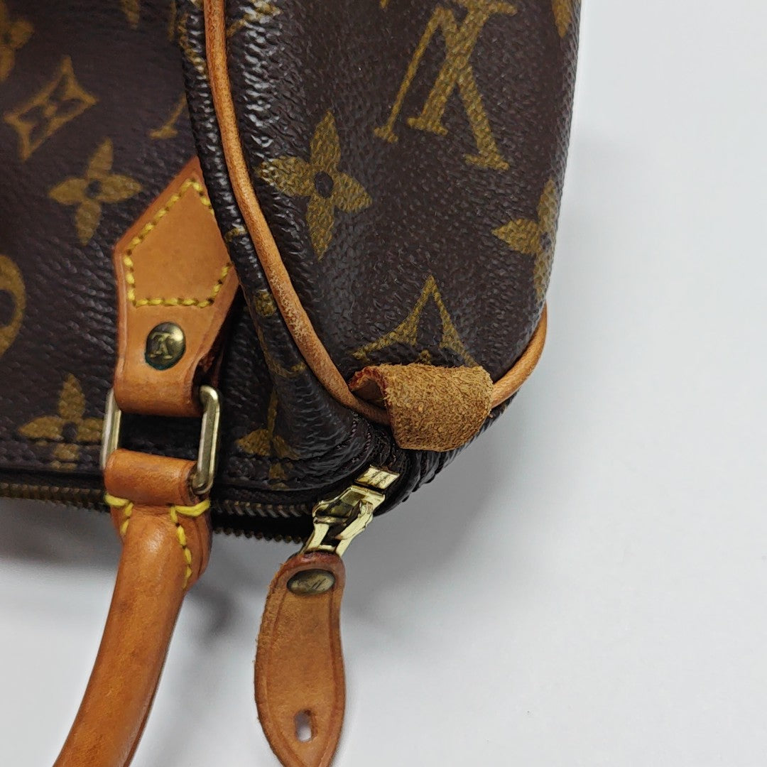 SPEEDY Monogram Coated Canvas Brown