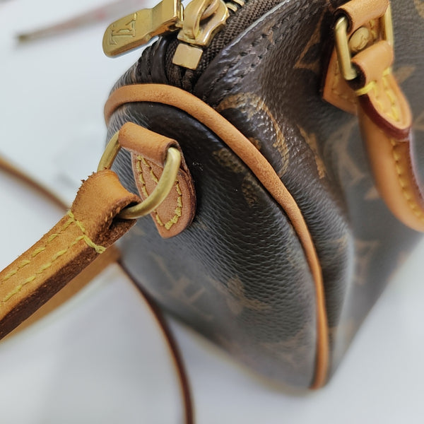 SPEEDY Nano Monogram Coated Canvas Brown