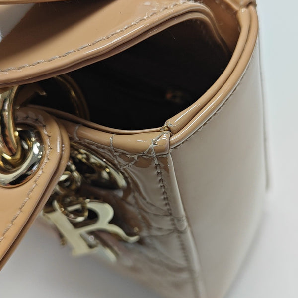 Lady Dior Mini Cannage Patent Leather Pink