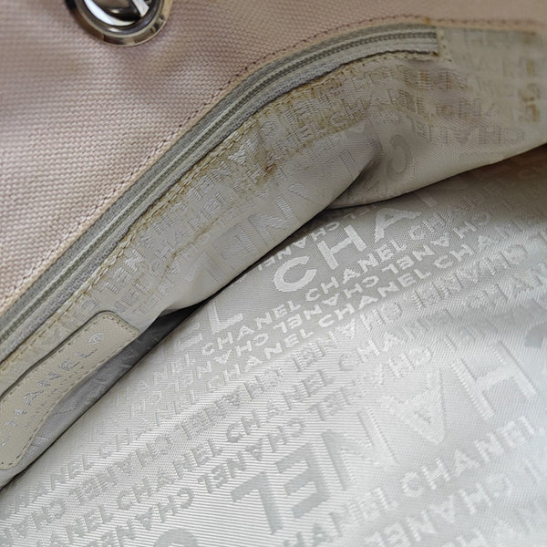 Quilted Canvas Tote Bag Pink