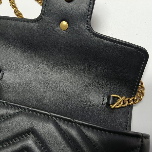 GG Marmont Mini Quilted Calfskin Black