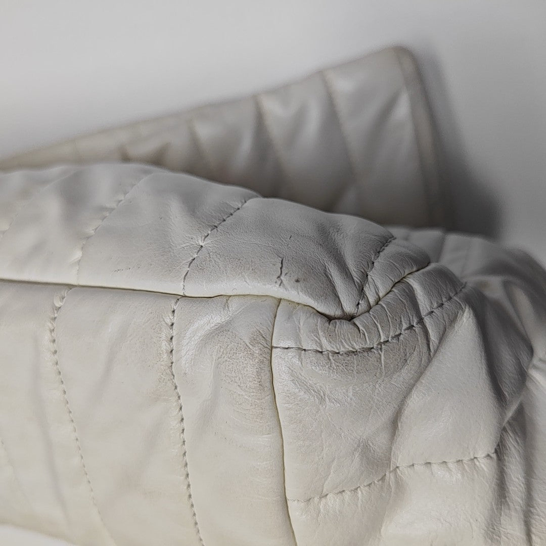 BB Quilted Calfskin White