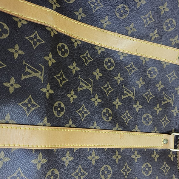 KEEPALL 60 Monogram Coated Canvas Brown