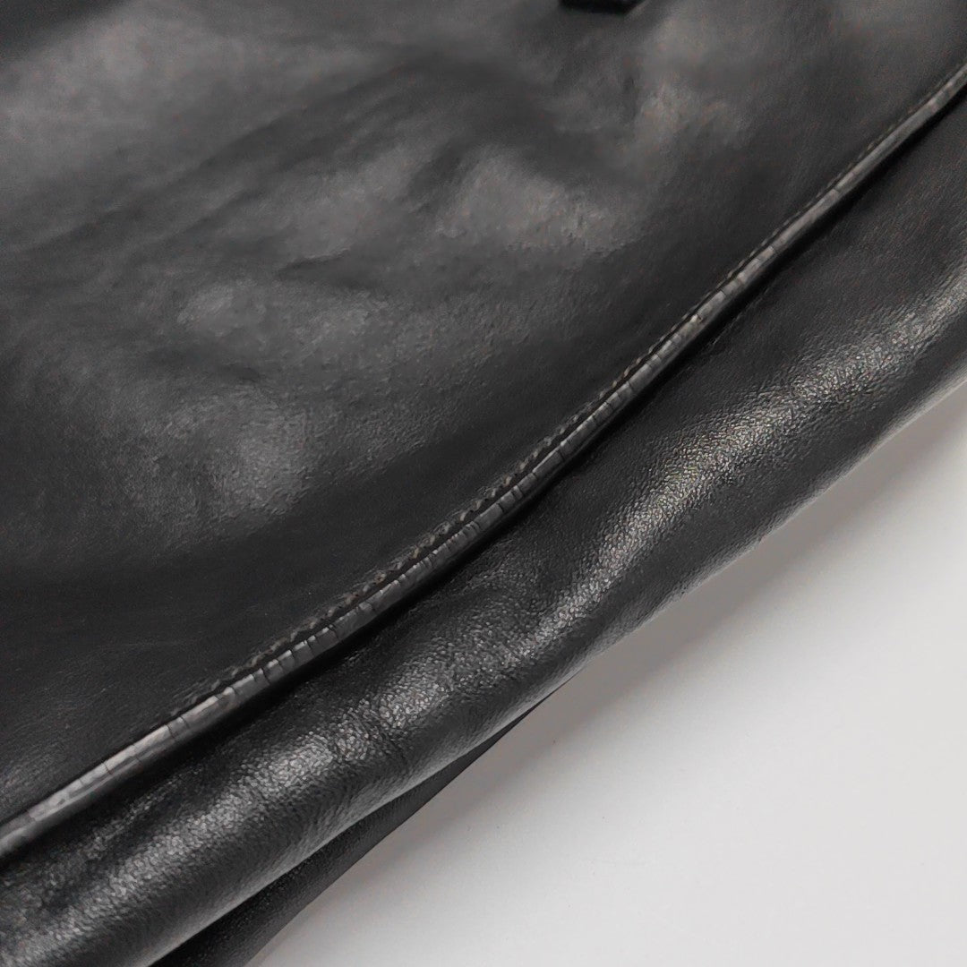 Calfskin Top Handle Bag Black