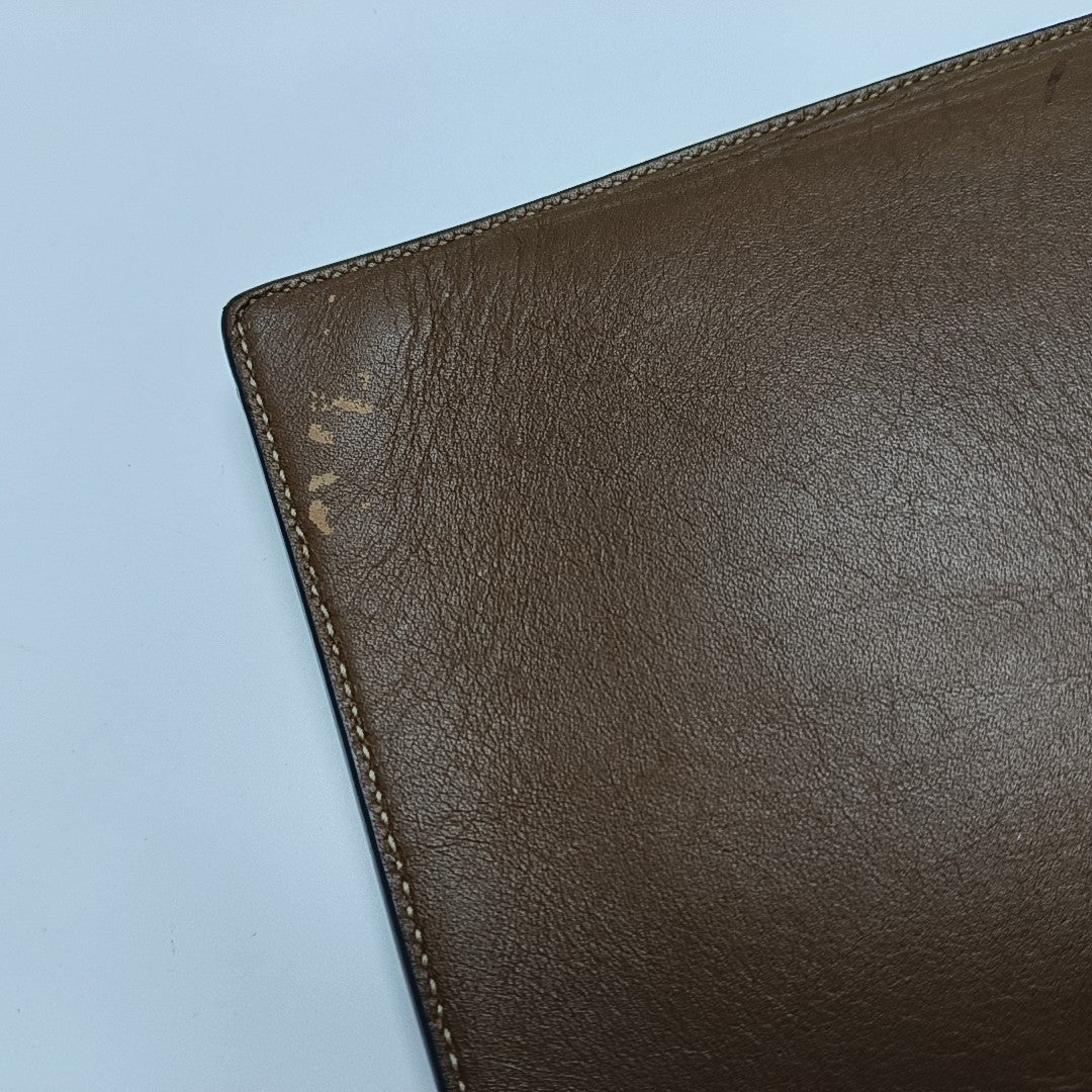 Monogram Coated Canvas Clutch Beige