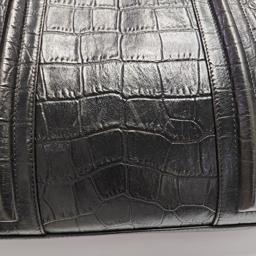 Calfskin Top Handle Bag Black