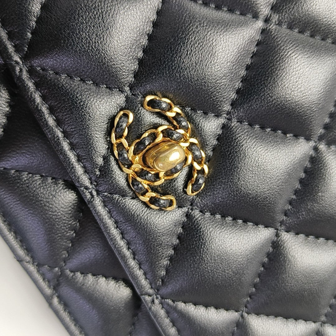 WOC Quilted Lambskin Black