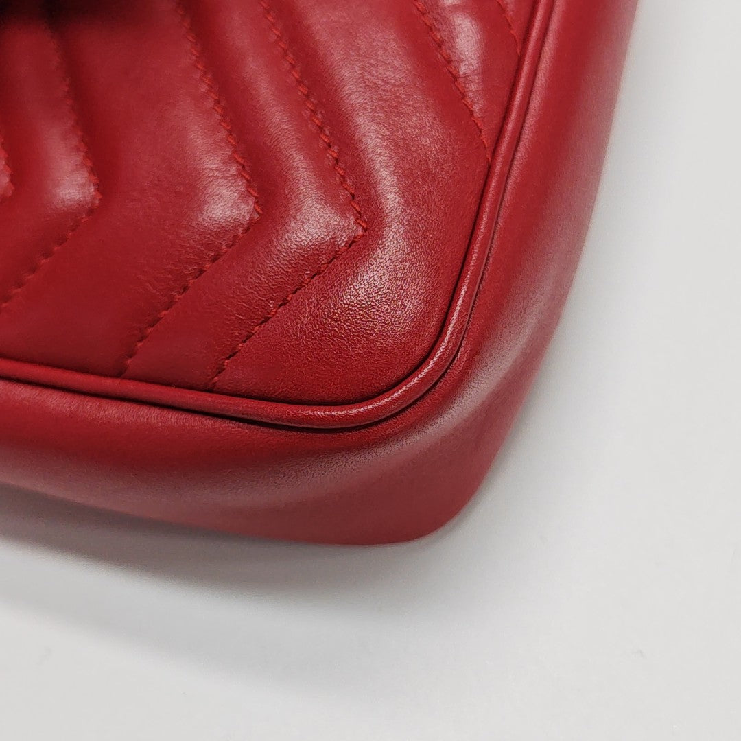 GG Marmont Mini Quilted Calfskin Red