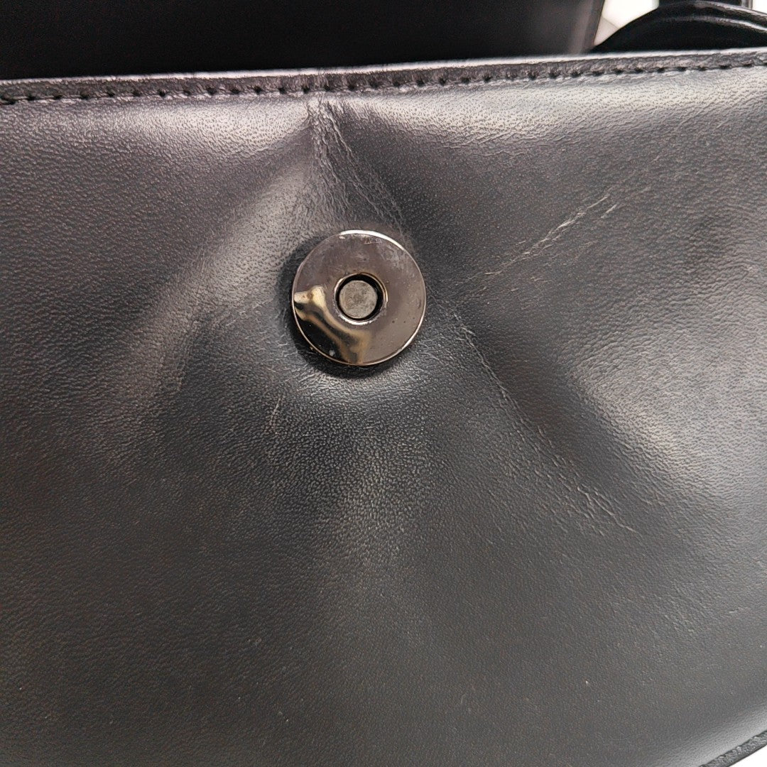 Calfskin Top Handle Bag Black