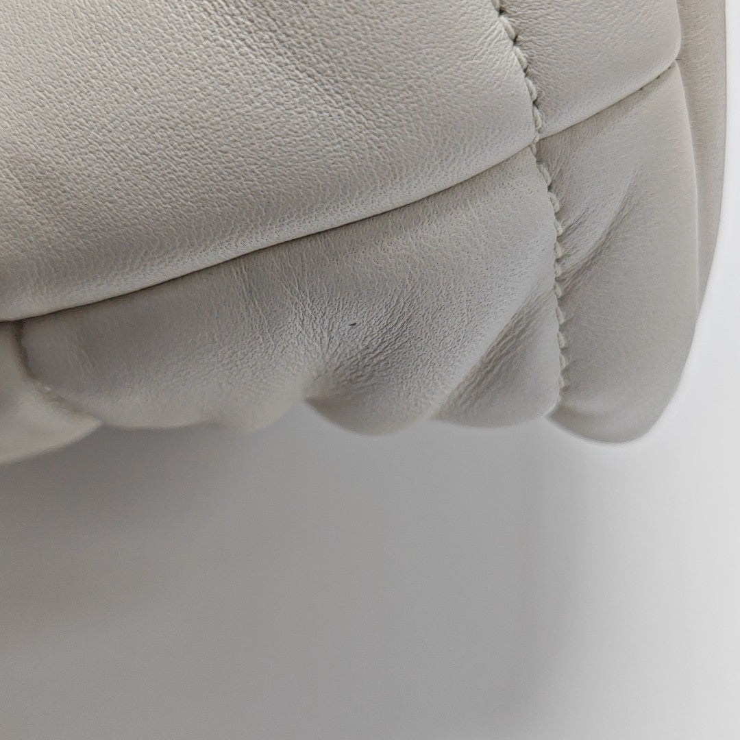 PUFFER Small Quilted Lambskin White