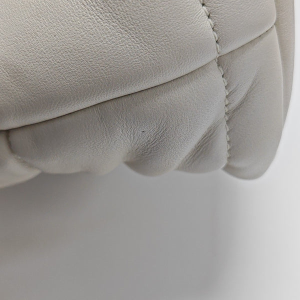 PUFFER Small Quilted Lambskin White