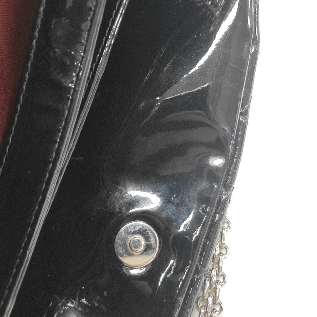 JUST MADEMOISELLE Large Quilted Patent Leather Black