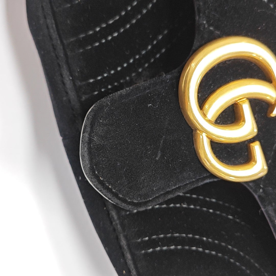 GG Marmont Small Quilted Velvet Black