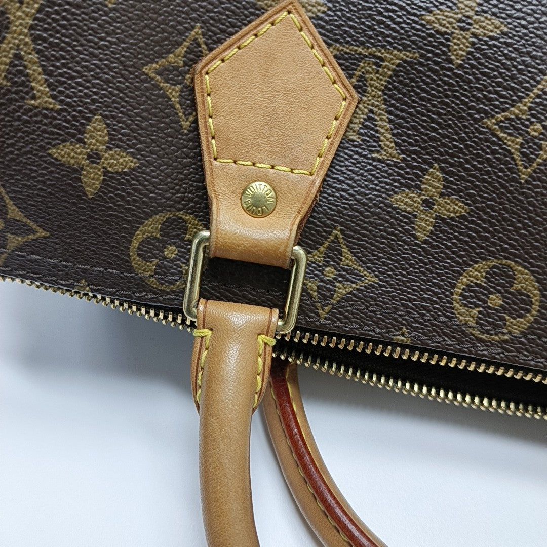 SPEEDY 30 Monogram Coated Canvas Brown