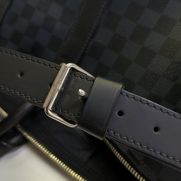 KEEPALL 45 Damier Coated Canvas Blue