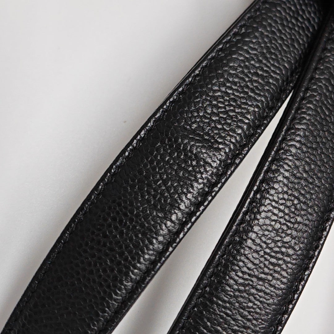 CHANEL PETITE Quilted Grained Calfskin Black