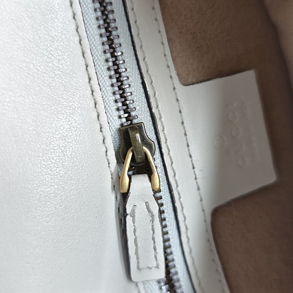 GG Marmont Medium Quilted Calfskin White