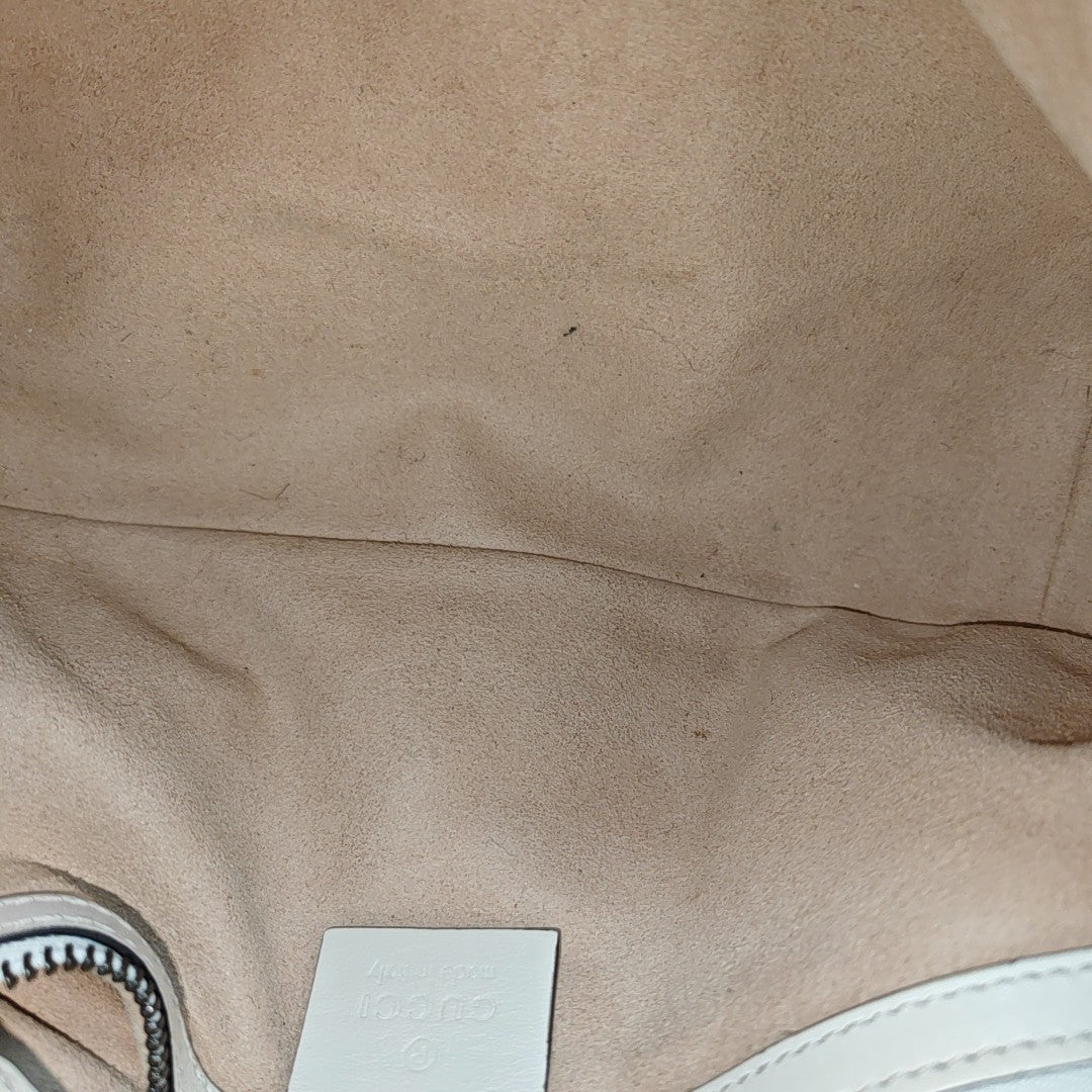 GG Marmont Medium Quilted Calfskin White