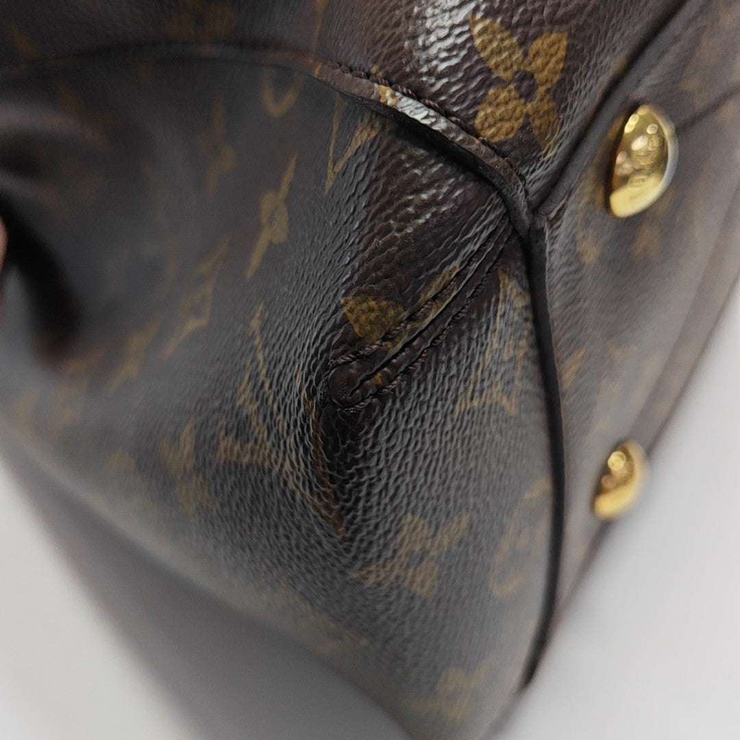 MONTAIGNE MM Monogram Coated Canvas Brown