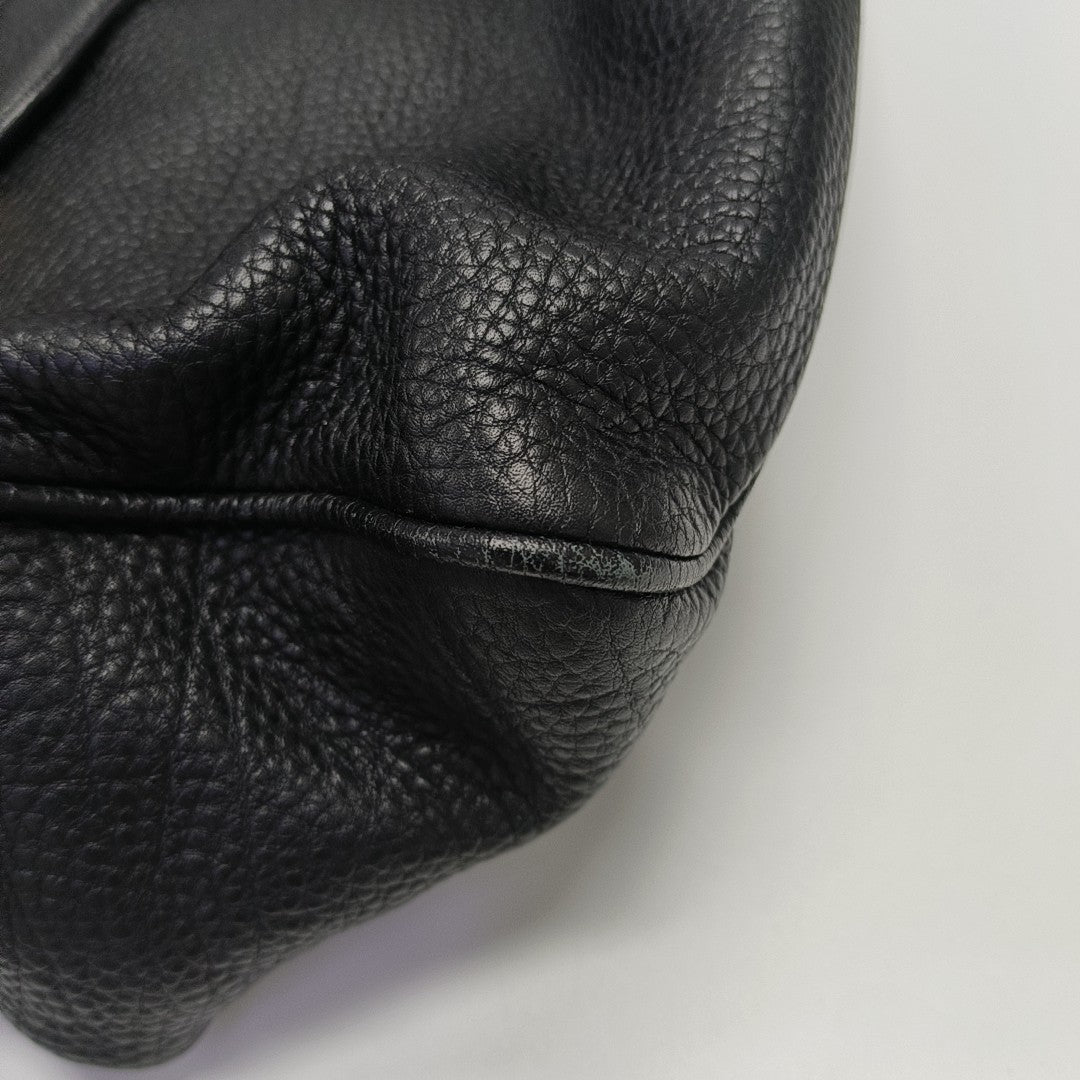 Leather Shoulder Bag Black