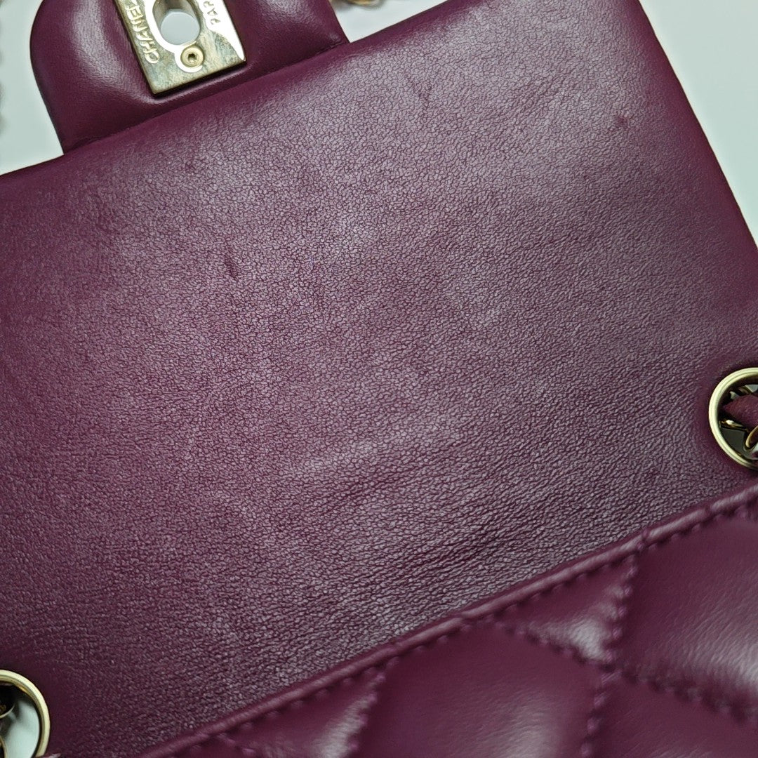 CLASSIC FLAP Mini Quilted Lambskin Purple