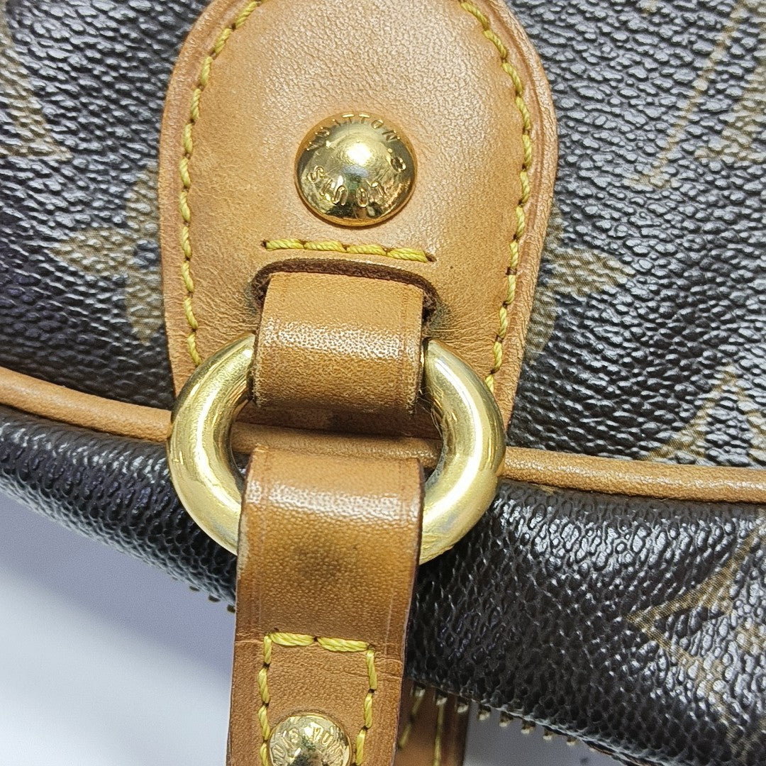 MONTORGUEI Monogram Coated Canvas Brown