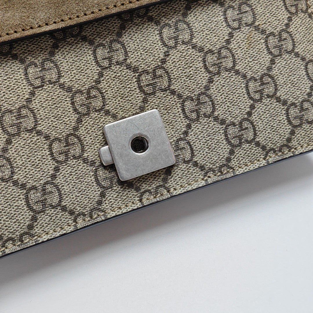 Dionysus Mini Monogram Coated Canvas Beige