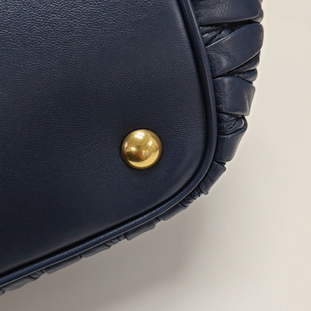Quilted Lambskin Tote Bag Blue