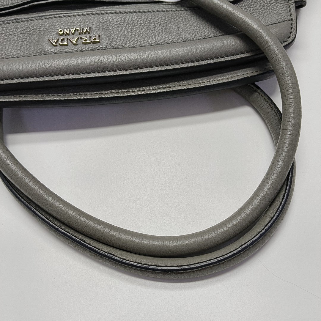 Leather Tote Bag Gray