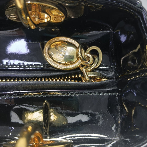 Lady Dior Medium Cannage Patent Leather Black