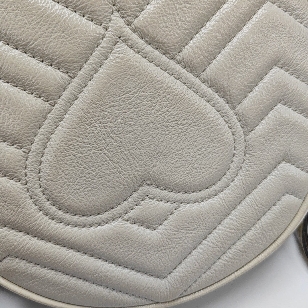GG Marmont Mini Quilted Calfskin White