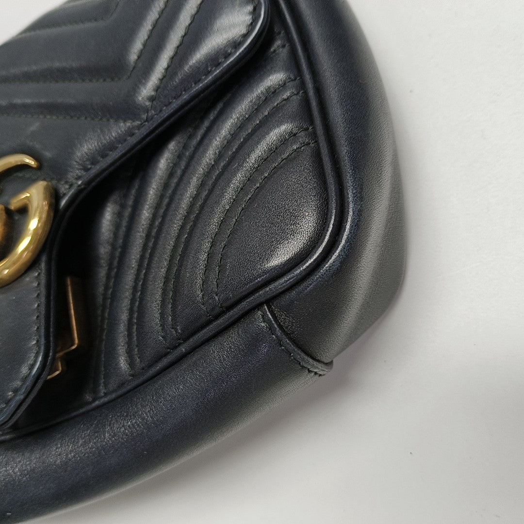 GG Marmont Small Quilted Calfskin Black