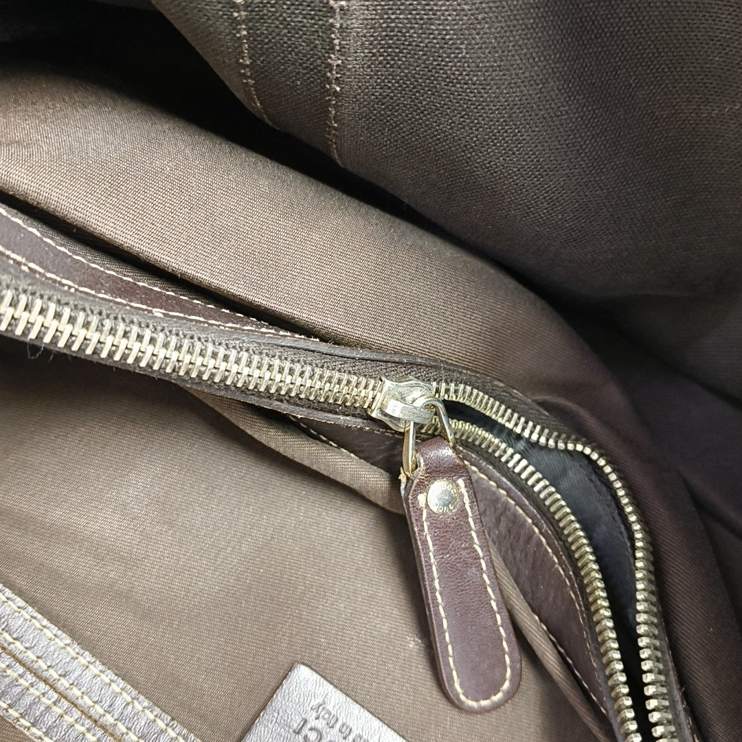 Monogram Coated Canvas Tote Bag Beige