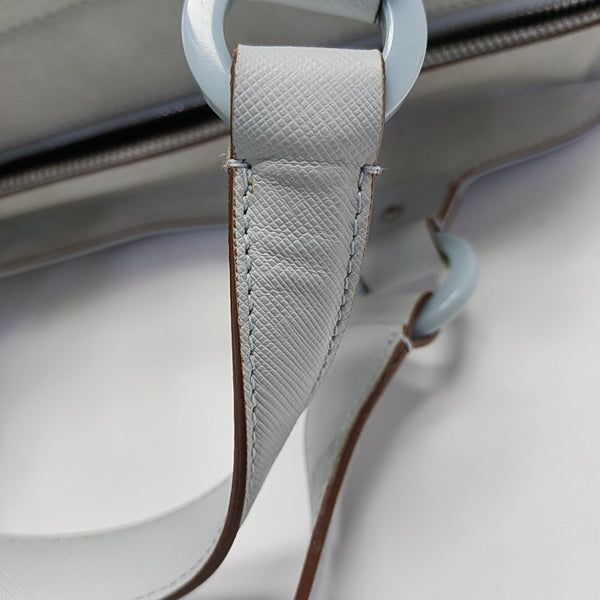 Suede Top Handle Bag Blue