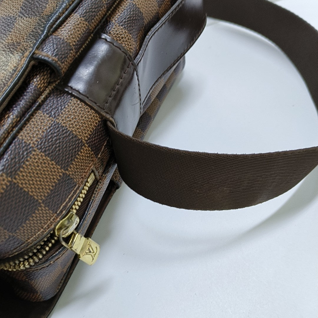 NAVIGLIO Damier Ebene Coated Canvas Brown