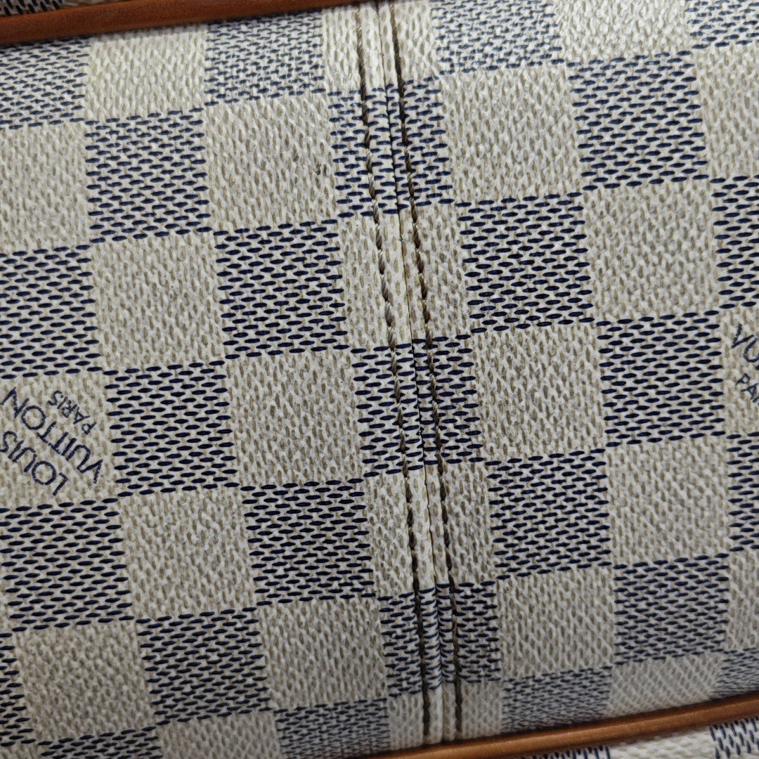STRESA PM Damier Azur Coated Canvas White